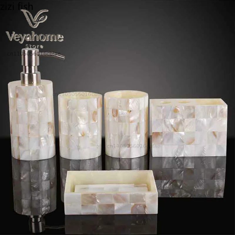 Resin Bathroom Set Lotion Bottle Mouthwash Cup Toothbrush Holder Soap Dishes Creative Home Shampoo Hand Sanitizer Storage Bottle