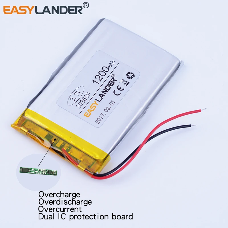 503859   3.7V 1200mAh Li-Polymer Li-Ion แบตเตอรี่สําหรับ MP3 MP4 MP5 GPS DVR ลําโพงบลูทูธของเล่นกล้อง 503860 453859