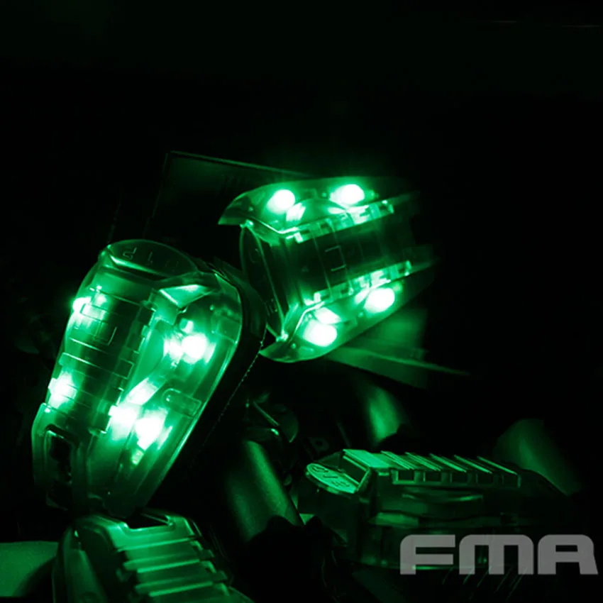 FMA Survival HEL-STAR 6 Helmet Mounted LED Marker Strobe Light Green Light