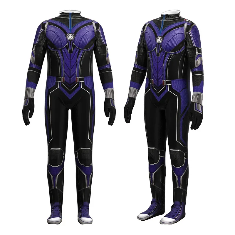 Costume de cosplay Ant-Man et la guêpe Quantumania, combinaison pour enfants et adultes, costume de batterie Zentai pour hommes, imbibé et masque