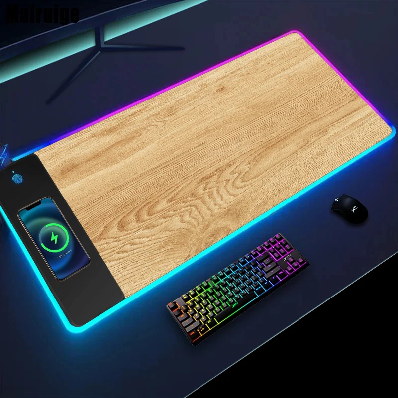 

Mairuige деревянная зернистая искусственная кожа Rgb украшение игровой коврик клавиатура компьютерный коврик игровой коврик