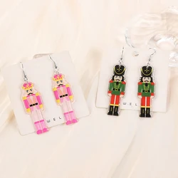 1Pair Christmas Drop Earring Acrylic King Fashion Jewelry For Woman Girl Holiday Birthday Gift