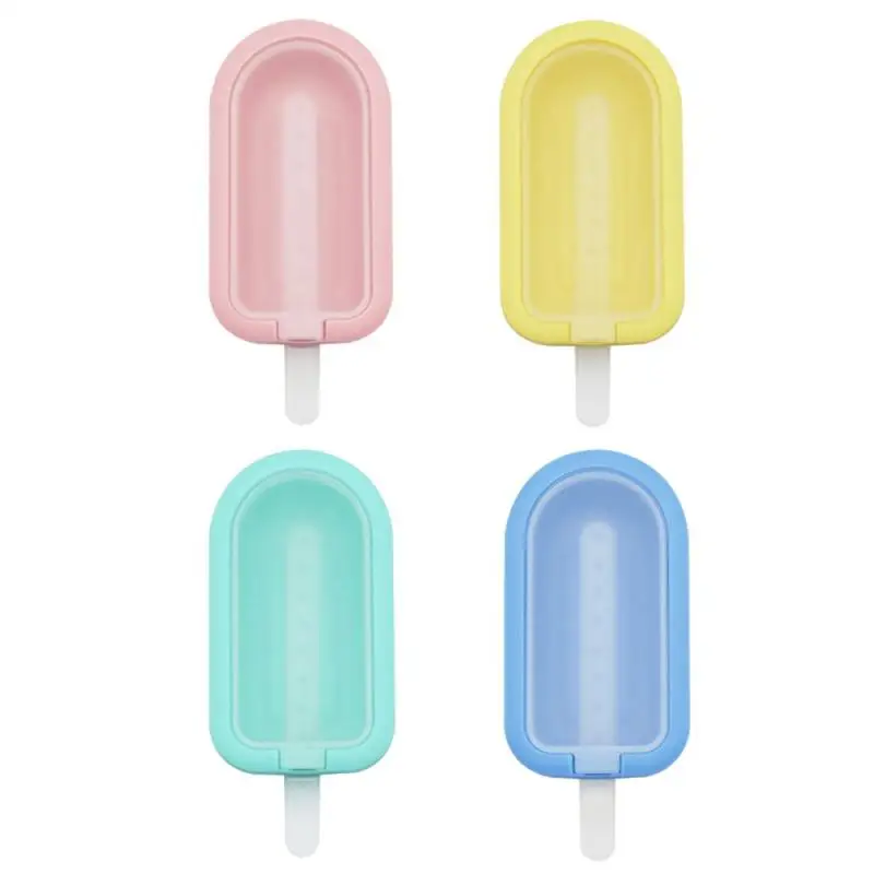 1~7PCS Silicone Ice Cream Mold With Cover And Stickers Lovely Heart Ice-lolly Popsicle Moulds Ice Creams Maker Tools Party