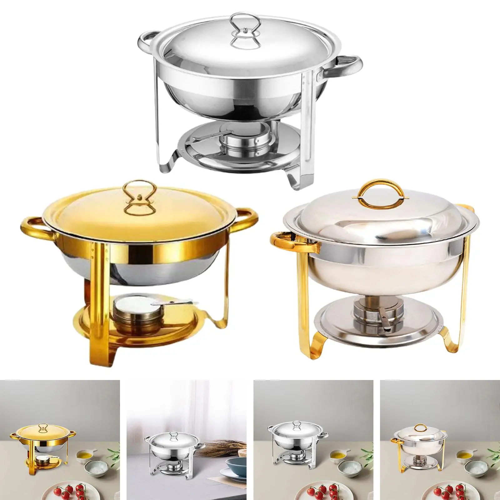 Chafing Dish Buffet Server and Warmer Stainless Steel Catering Buffet Warmer Set Catering Food Warmer for Buffet Picnic Event