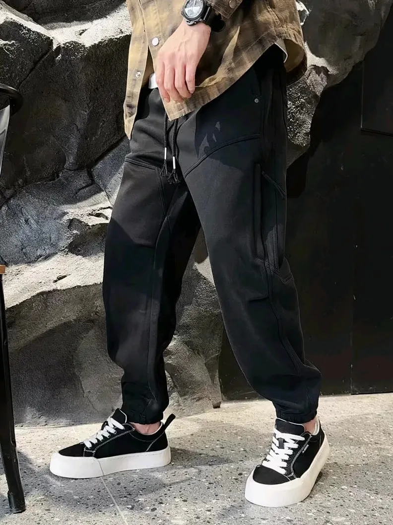 

Men's Casual Loose Fit Spor Harajuku Sle Thiened Worn-In 3D Trimmed Zipper Trendy Loose Versatile Autumn Winter Sports ...