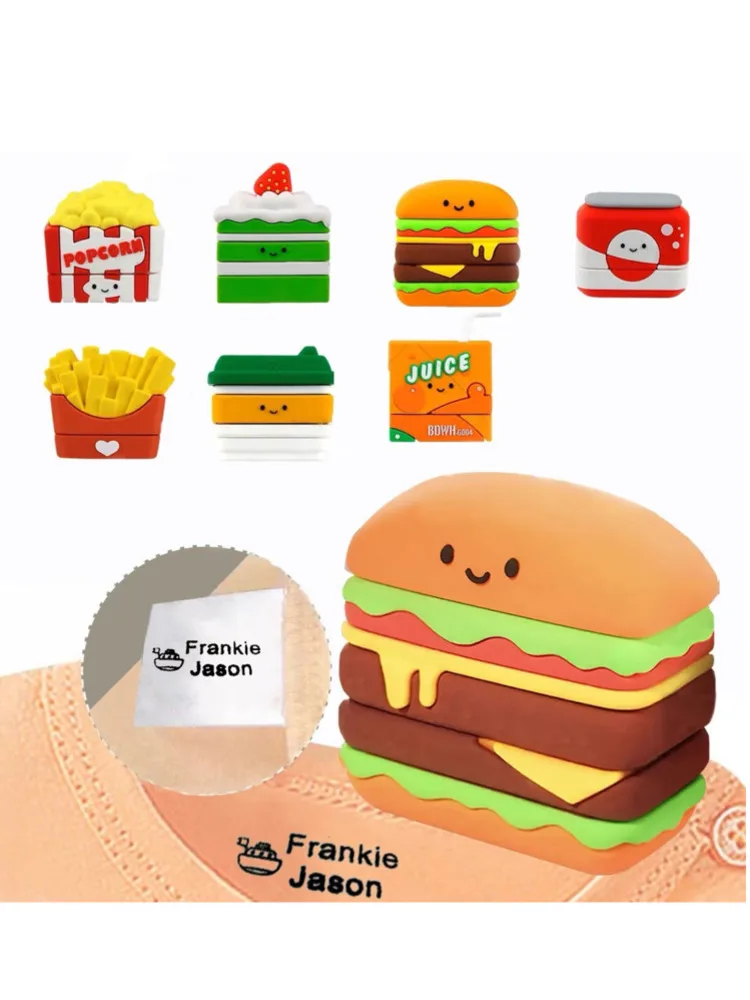 Name Stamps Custom-Made M Cartoon Seal Clothes Children Baby Waterproof Hamburge Juices Chips Non-fading Food Personal Non-toxic