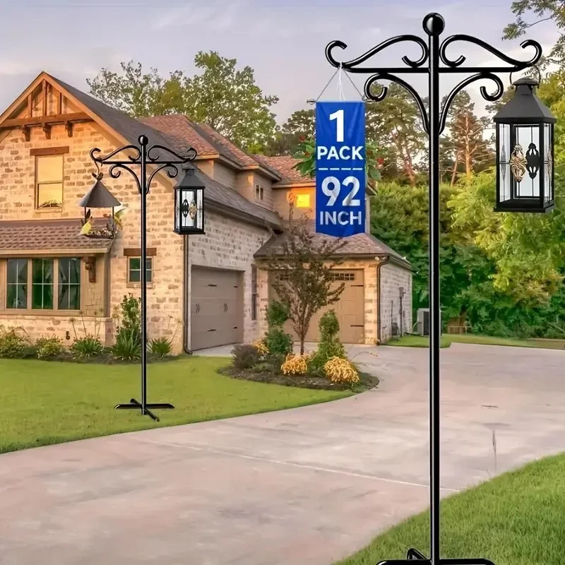 

Регулируемый двойной крючок для овчарки для улицы, двухсторонняя кормушка для птиц для подвешивания корзин для растений, солнечных фонарей