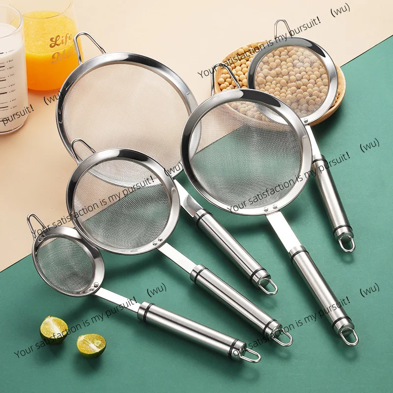 304 stainless steel dense mesh screen household fine mesh foaming spoon oil grid skimming oil filter spoon soy milk filter spoon