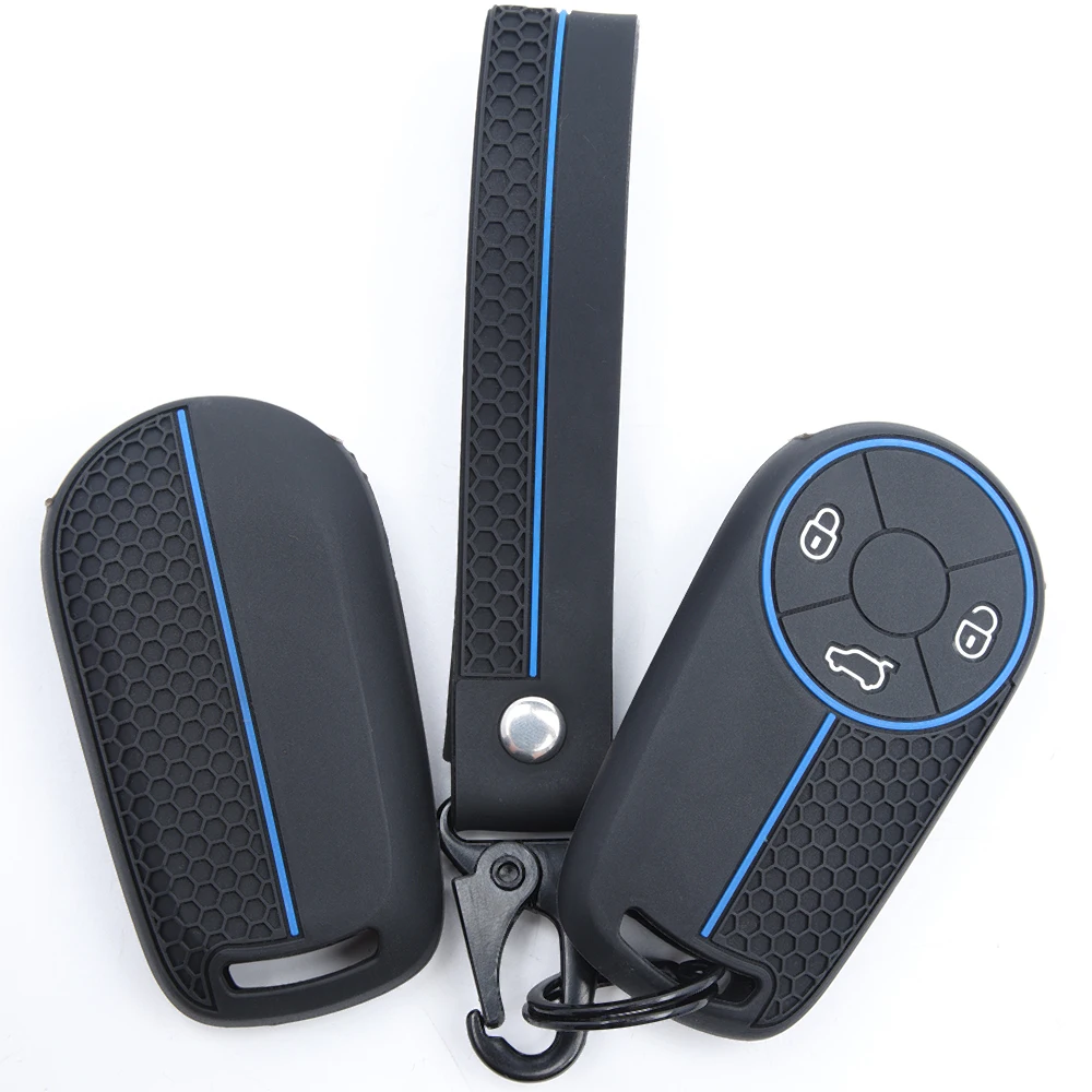For Ora Funky Cat Genuine Car Key Cover Black Cat Victoria THENEXTORACAR White Cat Silicone Car Key Fob Cover Carabiner Strap