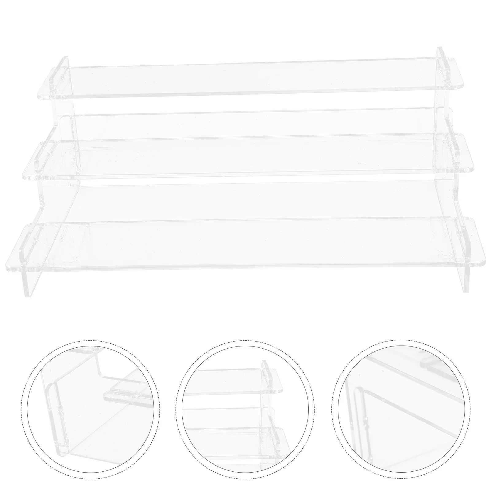 

Tabletop Transparent Ladder Display Rack Cupcake Holders Acrylic Bracelet Multi Shelf