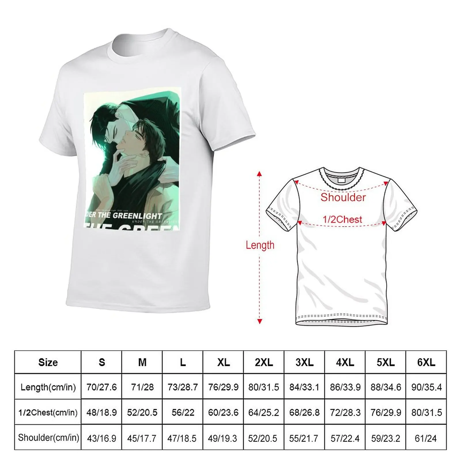 Jin and Matthew Under The Green Light Manhwa T-Shirt Work Outdoor Short Sleeve Tee