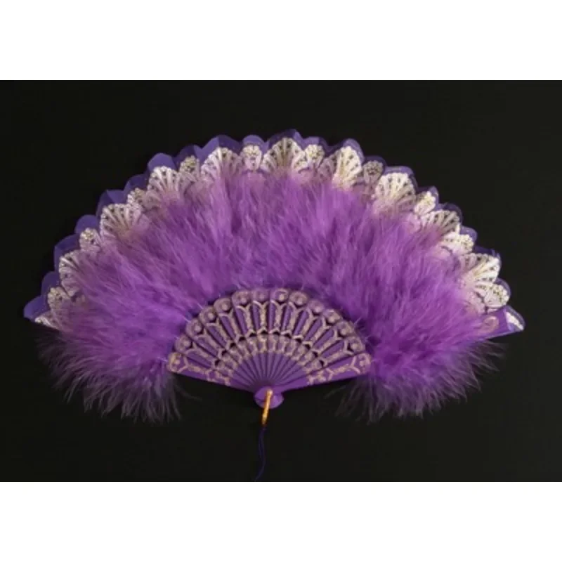 Lolita Classical Feather Folding Fan Dance Cheongsam Runway Show Feather Hand Fan Decoration Props Fairy Girl Folding Fans Gift - Image 6