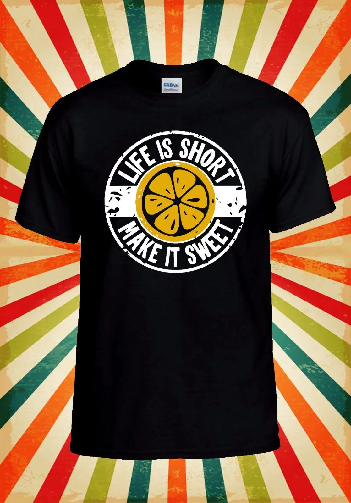 Life Is Short Make It Sweet Lemon Fun Baseball T Shirt Top 2972