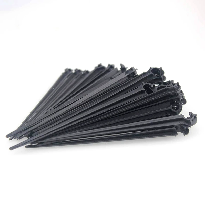 Promotion! Irrigation Drip Support Stakes 1/4 Inch Tubing Hose For Vegetable Gardens Flower Beds Herbs Gardens Black 200 Pack