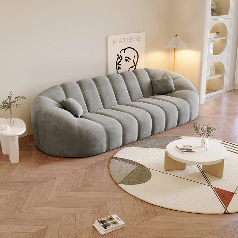

Nordic minimalist, cream shell sofa, living room decoration, large and small apartment, light luxury fabric sofa