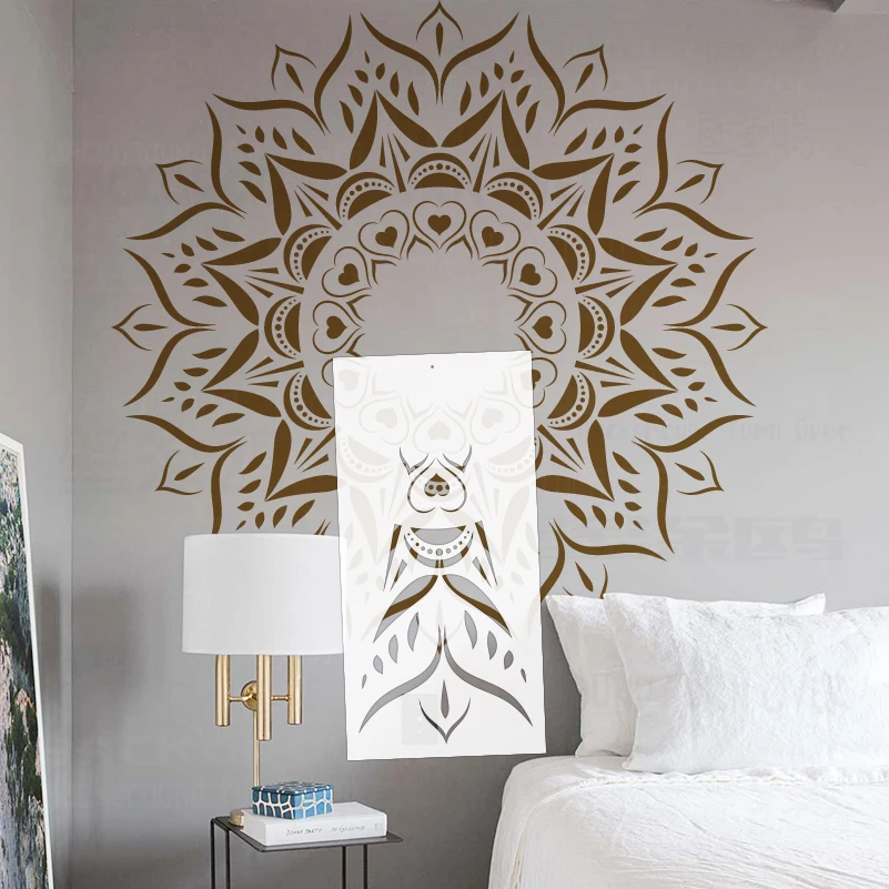 160cm - 200cm Stencil Decor For Painting Decorative Template Furniture Makers Wall Plaster Putty Mandala Huge Giant Flower S511