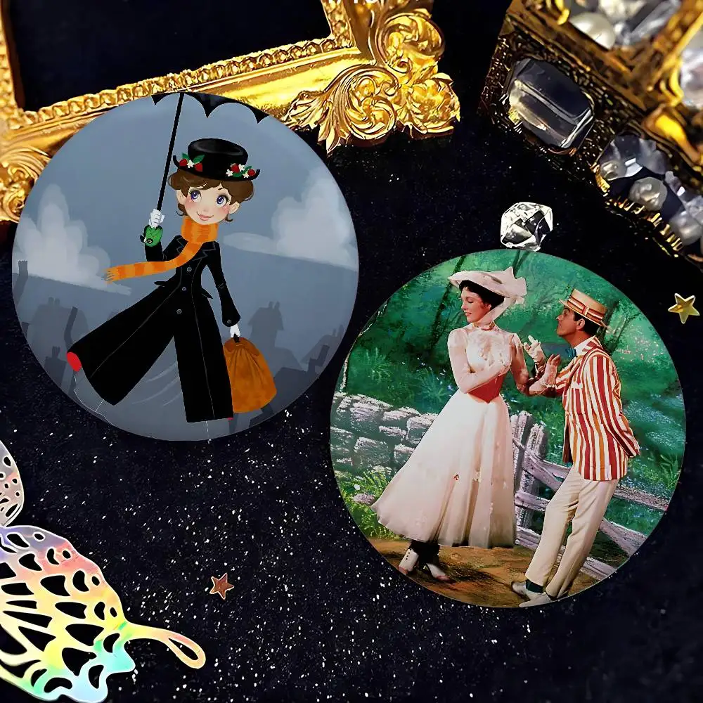 ماري P-Poppins شارات صفيح دبوس زر مخصص أنيمي دور المدرسة القديمة بروش الكرتون طوق شارة هدية