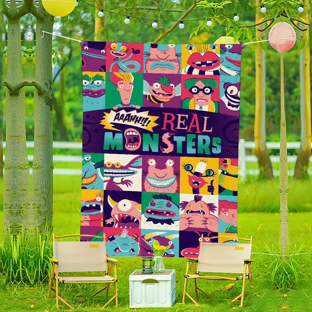 Aaahh R-Real M-Monsters flag For Living Room Home Dorm Decor Art Home Party Picnic Decor Banner