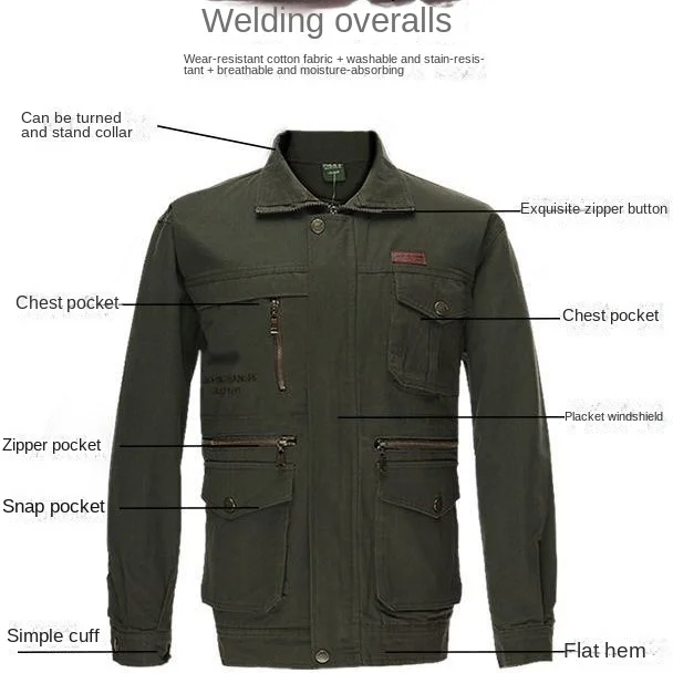 Durable Long Sleeve Work Shirts Men Multiple Pockets Breathable COTTON Casual Single Breasted Army Tactical Wear-resistant Top