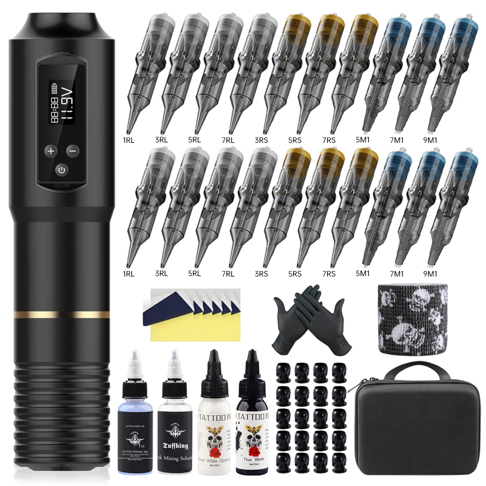 

Portable High Quality Tattoo Machine Kit With Rotary Tattoo Pen Set Power Supply Pedal and Cartridge Needle For Tattoo Artist