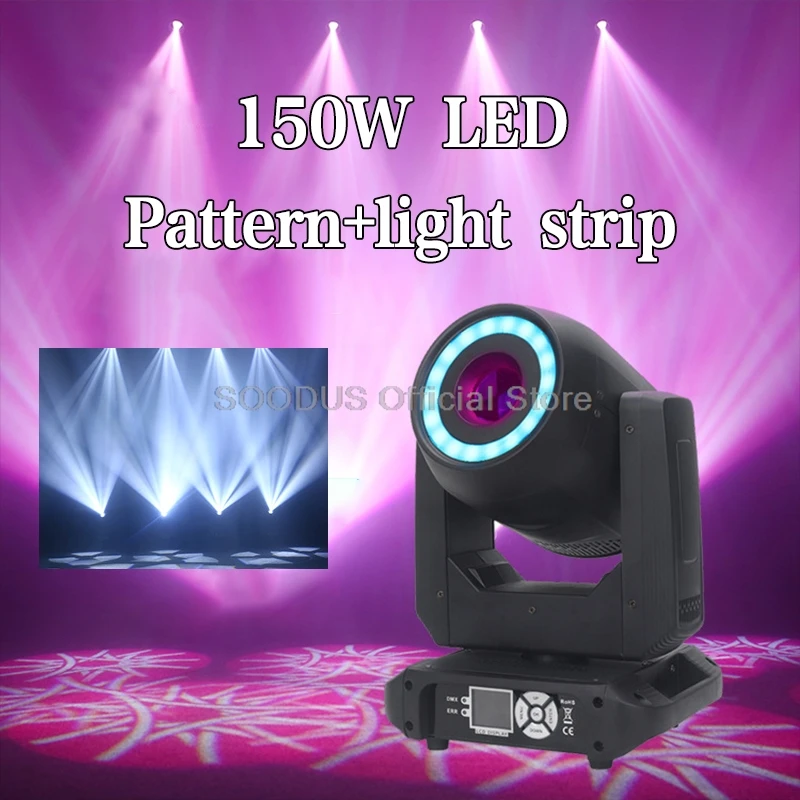 Dj Lights 120W LED Moving Head Light Ring Head Light LED With Pattern DMX512 Control Strip For Show DJ Stage Dance KTV Bar Party