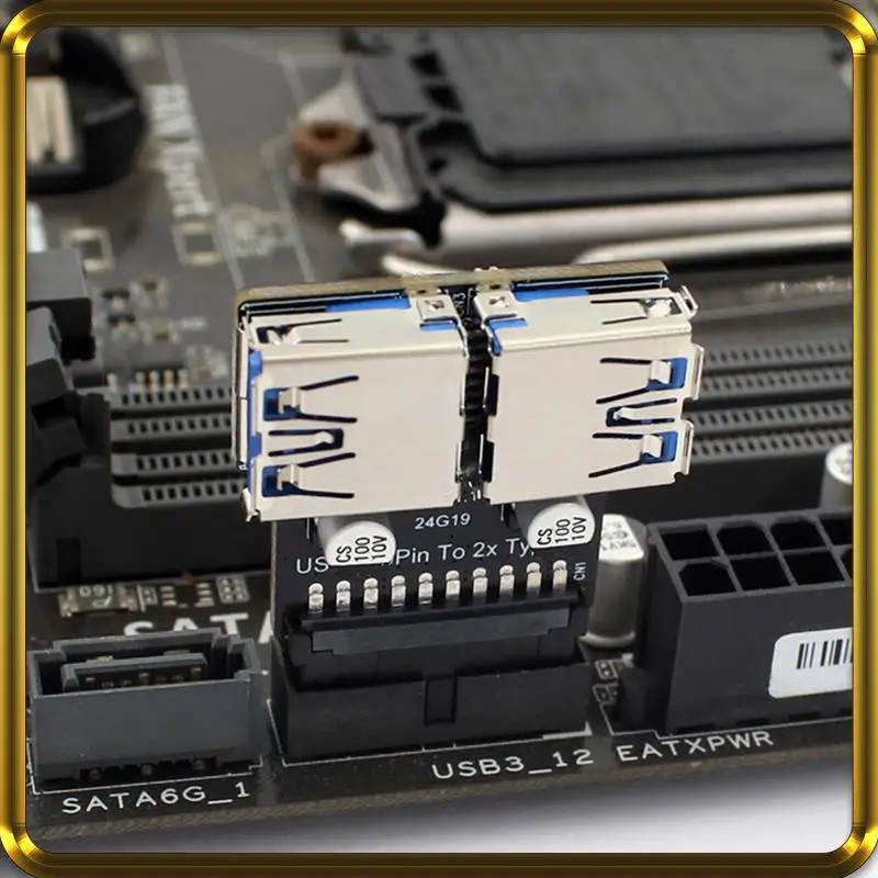 

-A95Z 19-контактный к двойному адаптеру USB3.0/3.1 19P/20P к двойному разъему типа A, преобразователь переднего разъема, адаптер USB 3.0, вставной разъем