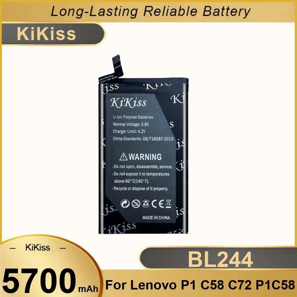 

Stable Mobile Phone Battery For Lenovo P1 C58 C72 P1c58 BL244 5700Mah