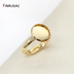 Jewelry Making Supplies 14K Gold Plated 10mm Ring Settings For DIY Women Ring Making Fittings wholesale