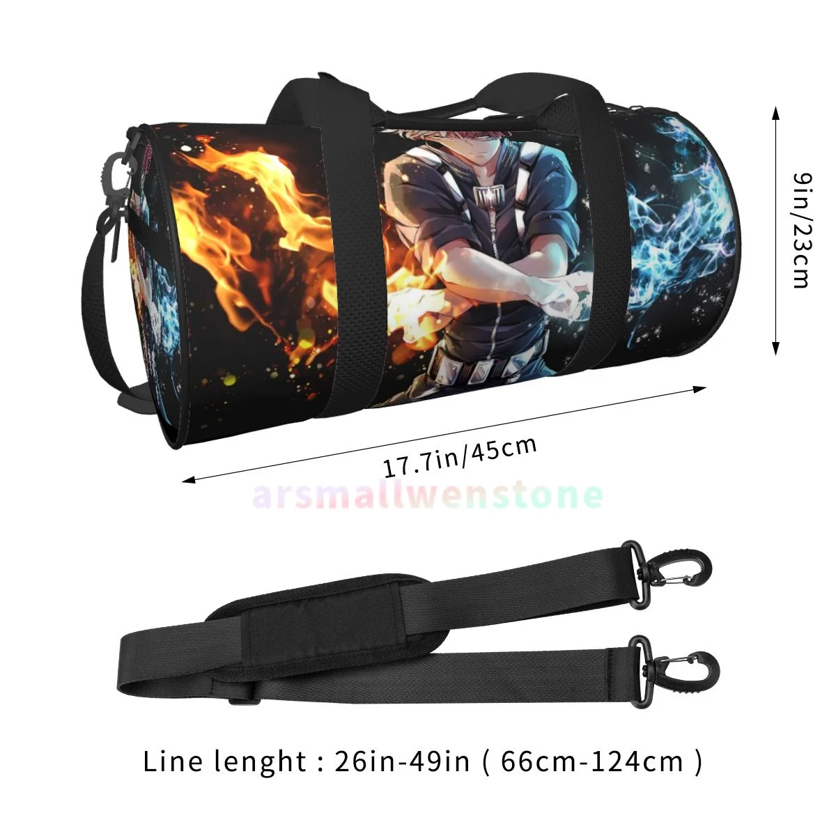 My Hero Academia Travel Duffle Bag Yoga Bag Workout Durable Backpack Handbags Round Outdoor Fitness Bags