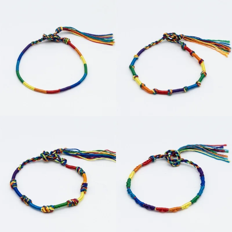 اليدوية مضفر سوار ملون قوس قزح حبل للرجال النساء الحب هو الحب قابل للتعديل معصمه نادي حفلة هدية مجوهراتpulseira #1