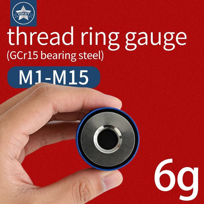 1 set (1*GO 1*NOGO) 6g M1-M15 high precision standard Metric Thread Ring Gauge Accuracy Precision External Thread Gauge Fine