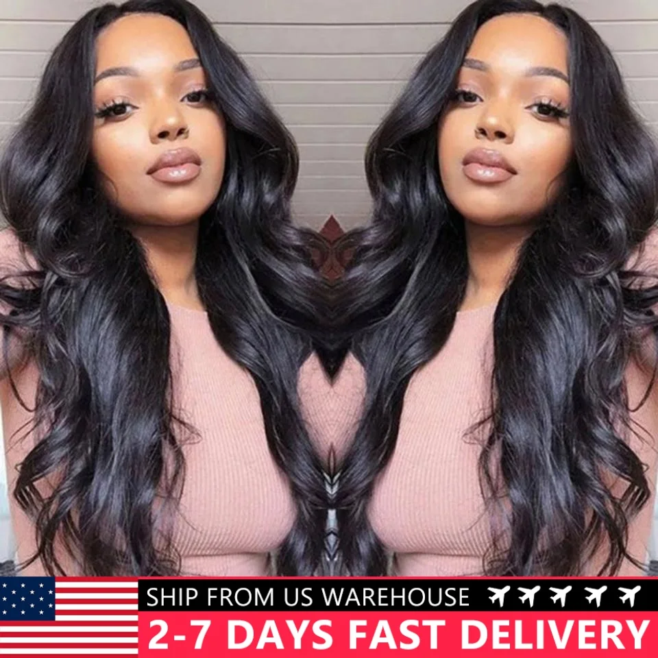 13x6 HD Transparent Body Wave Lace Front Wig Brazilian 180 Density 32 Inch 13x4 360 Lace Frontal Human Hair Wig For Women Bling