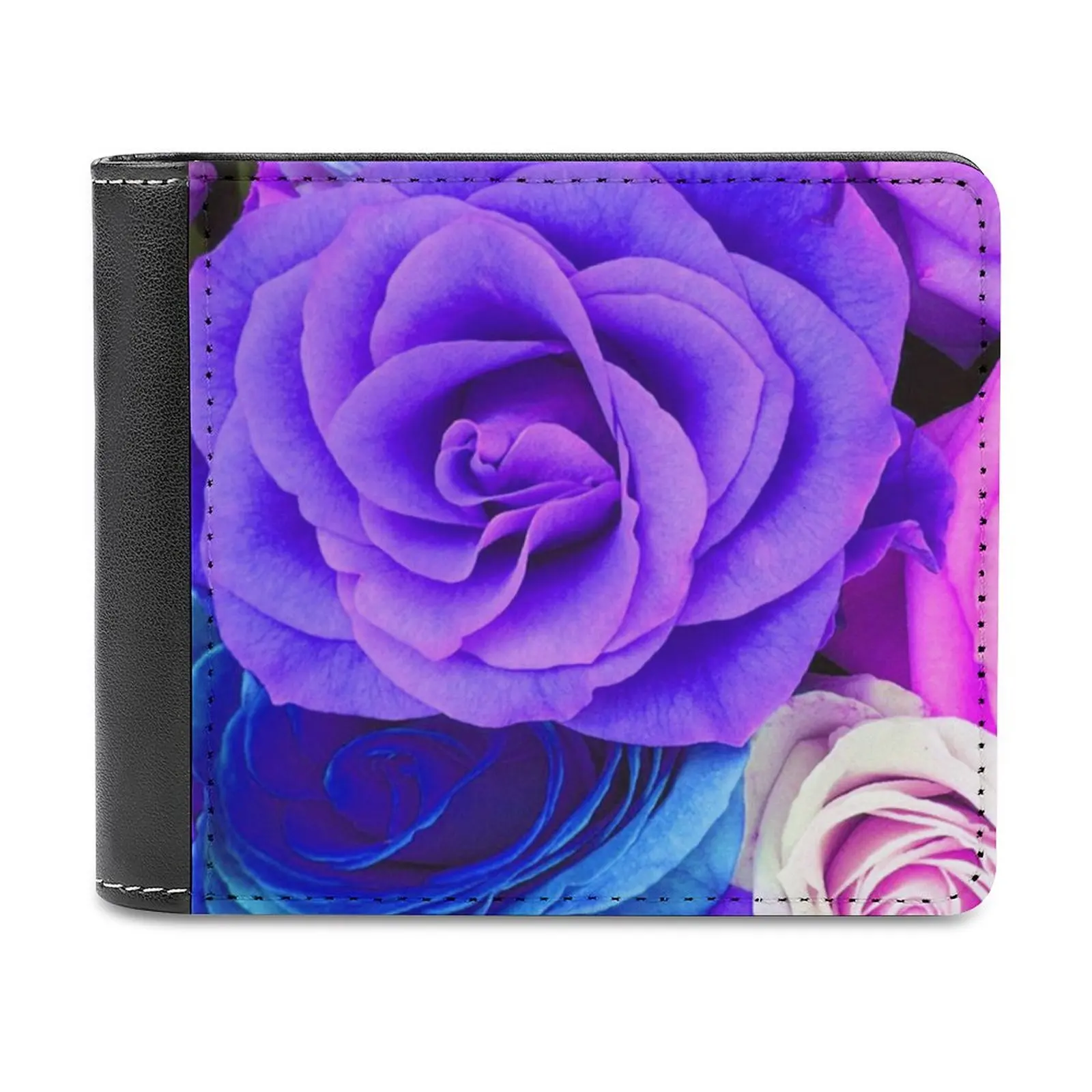 Colorful Roses Collage Cool Tones Business Men Wallets Small Money Purses New Design Dollar Price Top Wallet Roses Rose Floral