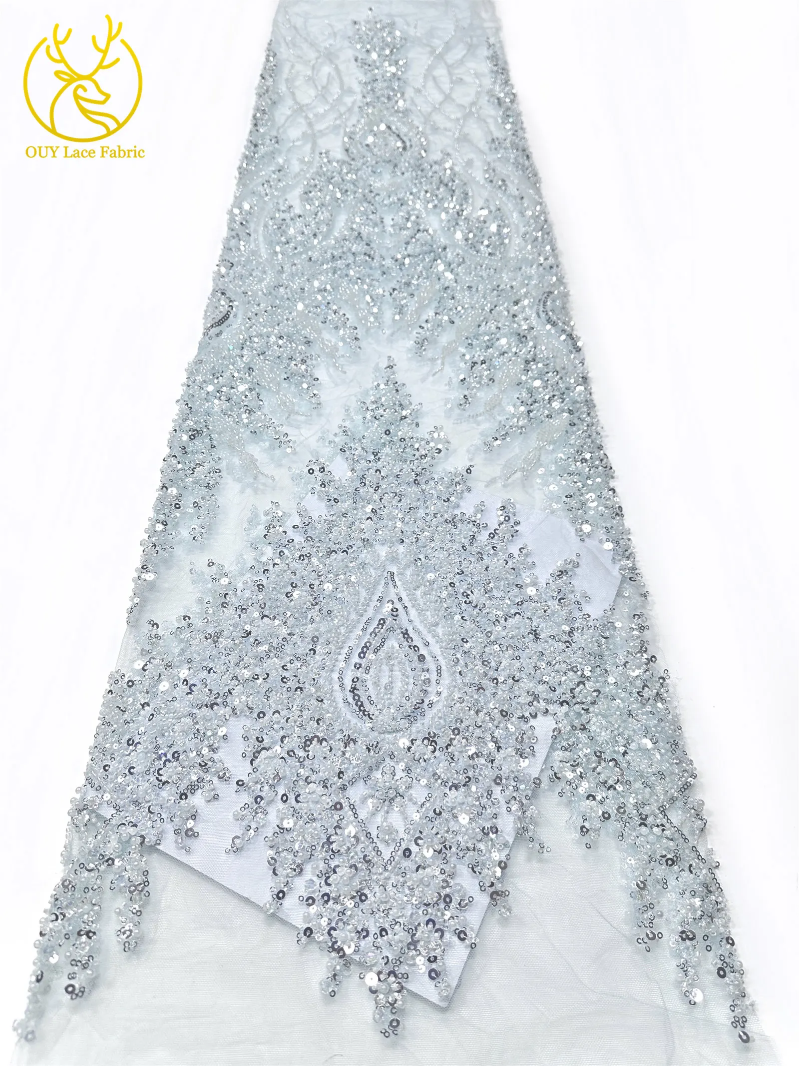 Neues Design Afrikanischer Bräutigam Stickerei-Perlen-Spitzenstoff Hochwertiger Französischer Pailletten-Netzstoff Nigerianisches Damen-Abendkleid – Detail 20