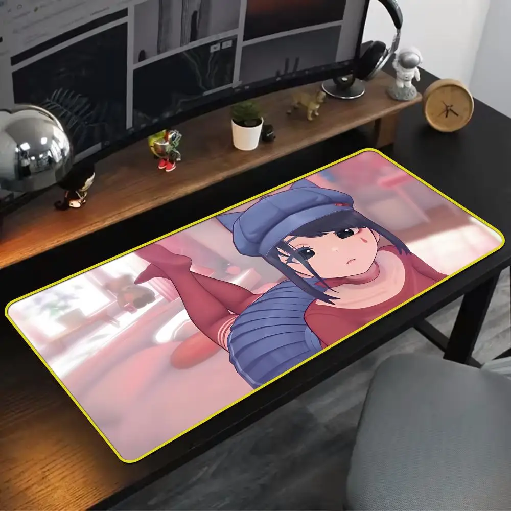 Cool Miside Mita Mouse Pad 90x40cm Yellow Colorful Lock Edge Pure Natural Rubber Desktop Anti slip Large Mouse Pad