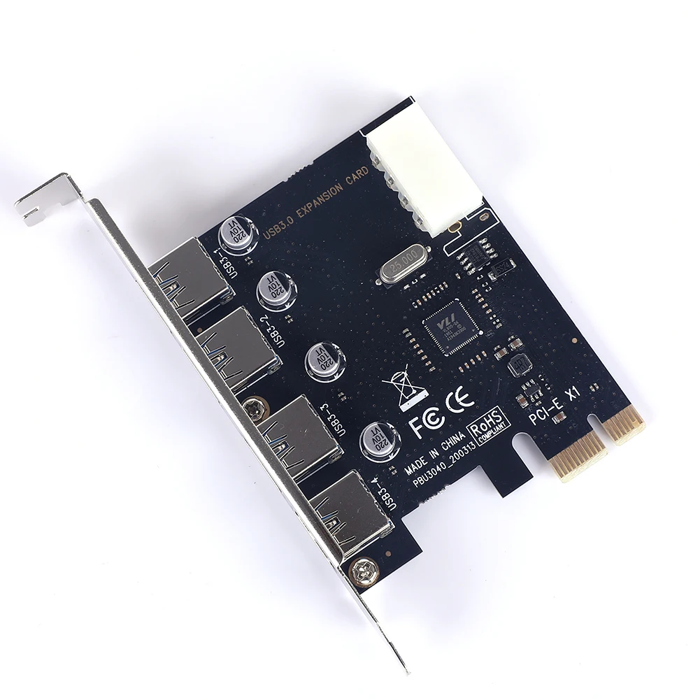 4 Ports USB PCIE Expansion Card PCI Express PCIe USB 3.0 High Speed Riser Card Computer Notebook Hard Drive Adapter