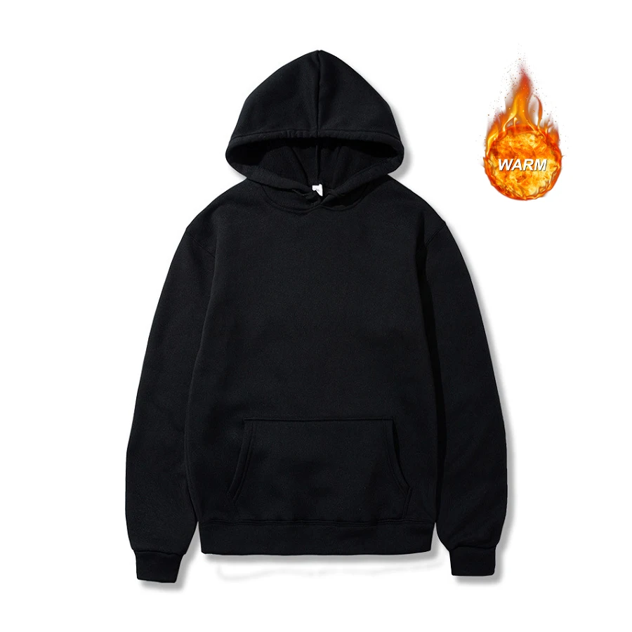 Solid Color Thickened Hoodies Basic And Simple Thick Sweatshirt Autumn And Winter Casual Everyday Commute Sweatshirt