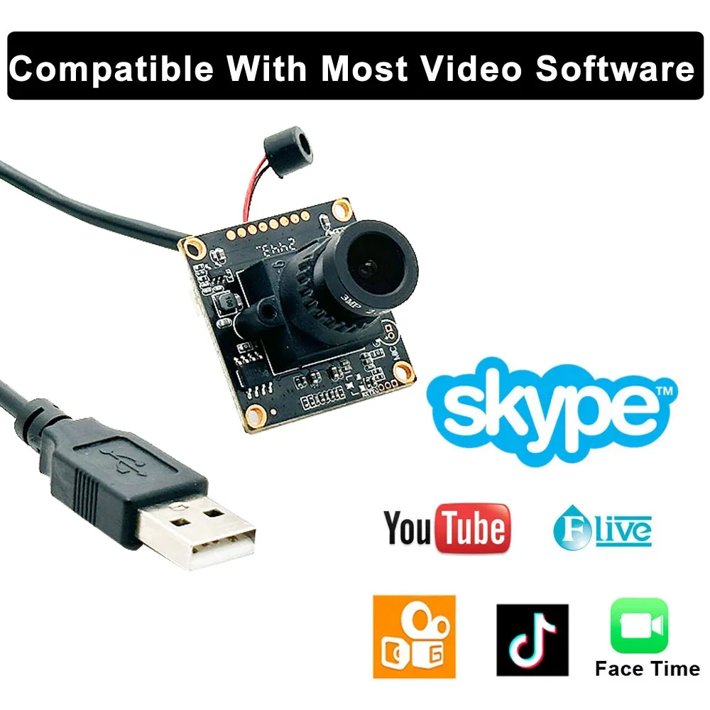 HD 4MP PC Video USB Webcam Module 2560x1440 Mjpeg 30fps High Speed Mini USB2.0 Endoscope Camera With Microphone UVC Plug And Pla