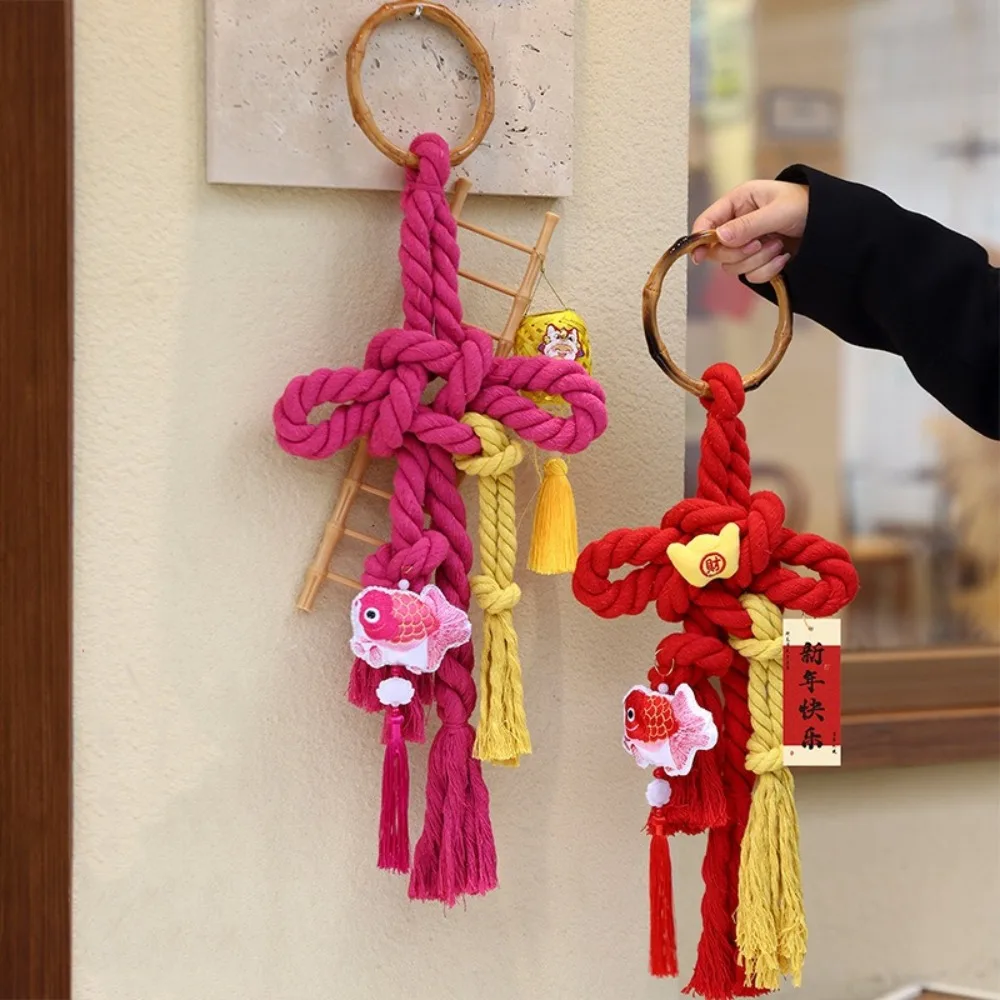 Traditional Chinese Knot Pendant Red Small Bell Spring Festival Pendants Hand-wove Wealth New Year Decoration Room Door