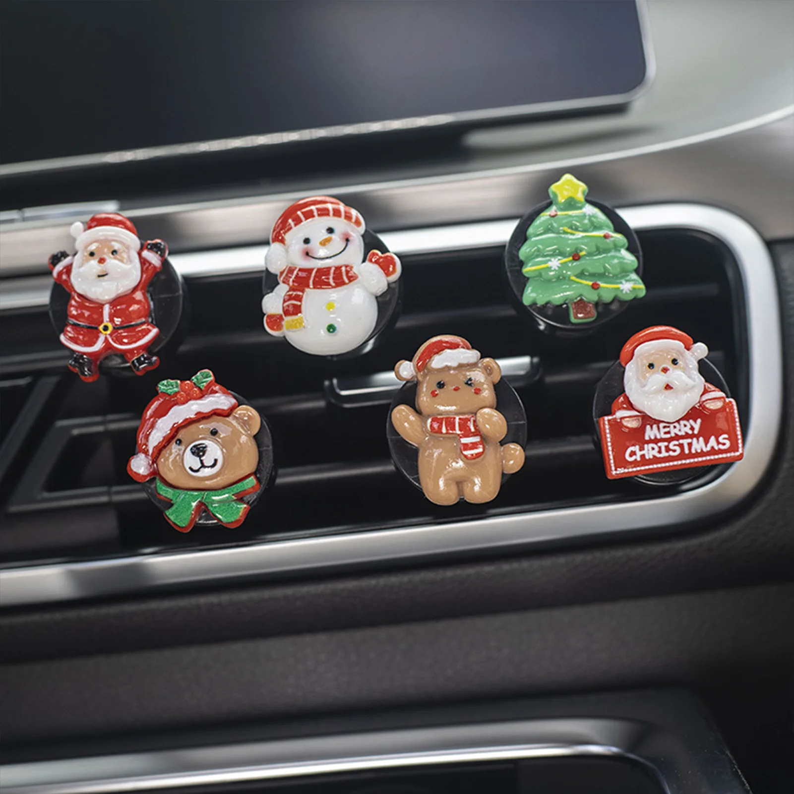 Car Air Fresheners Vent Clip with Classic Christmas Theme Assorted Styles Clip Suitable for Family Boyfriend Girlfriend Gift