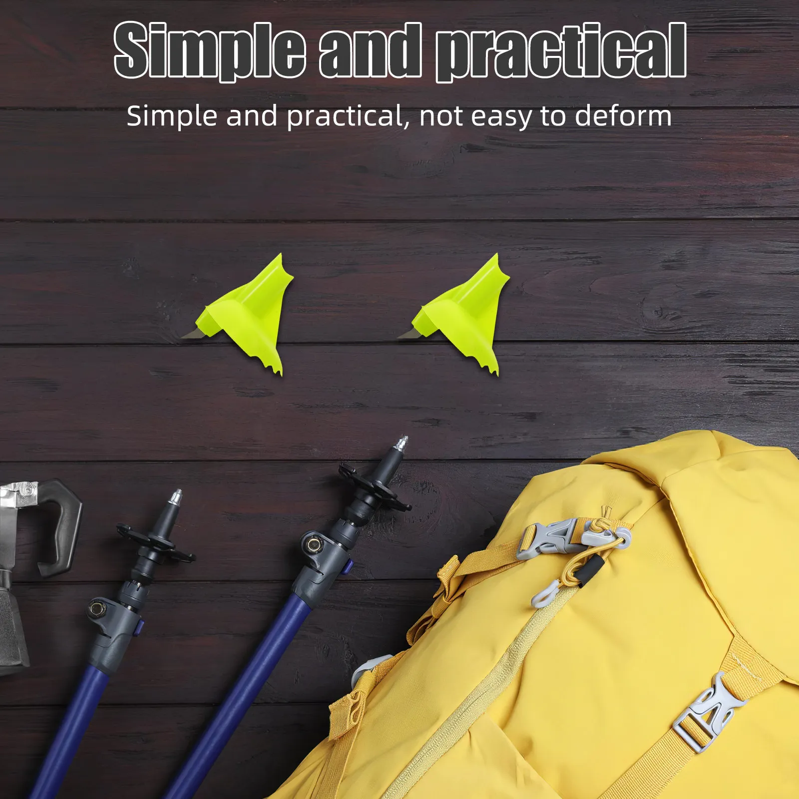 4Pcs Trekking Pole Tips Replacement Protector Set for Hiking Walking Ski Poles Enhanced Grip Terrain Tool-Free