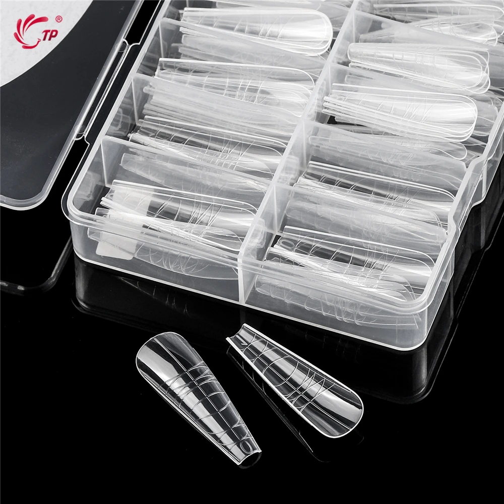 TP المزدوج مسمار أشكال 120/140 قطعة غطاء كامل الاكريليك بناء سريع هلام قوالب ل بولي جيل للأظافر تمديد أشكال الأظافر أظافر صناعية تلميح