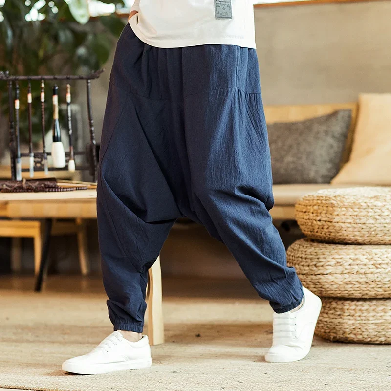 Novo harém calças dos homens sólido solto casual estilo coreano algodão plus size sweatpants venda quente masculino calças dos homens