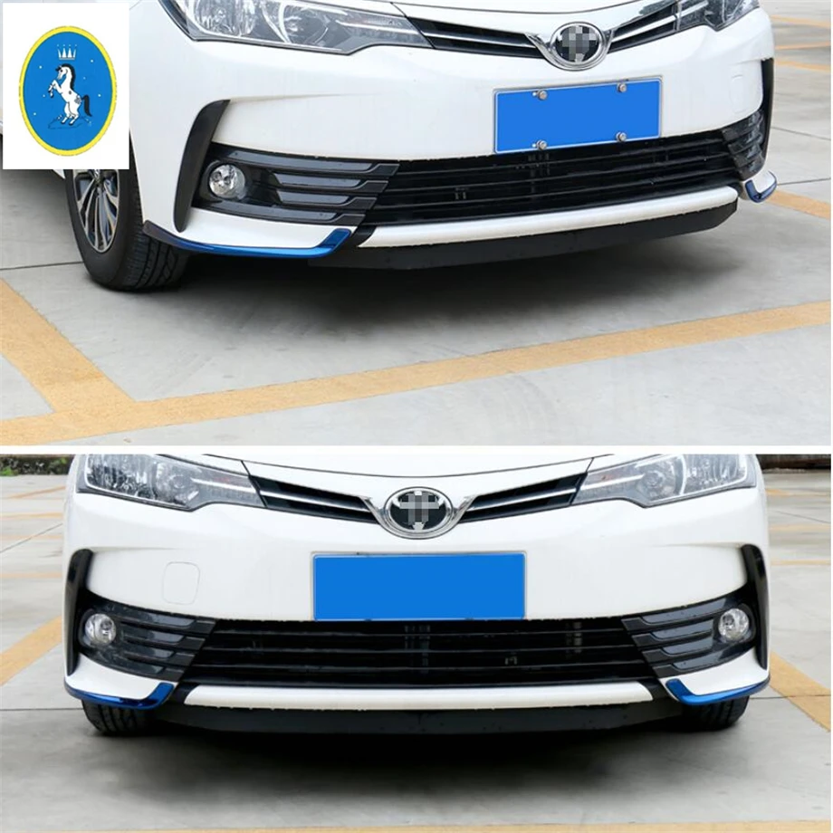 Car Accessories Front Head Bumper Protector Corner Fog Lights Lamps Eyelid Eyebrow Cover Trim Fit For Toyota Corolla 2017 2018