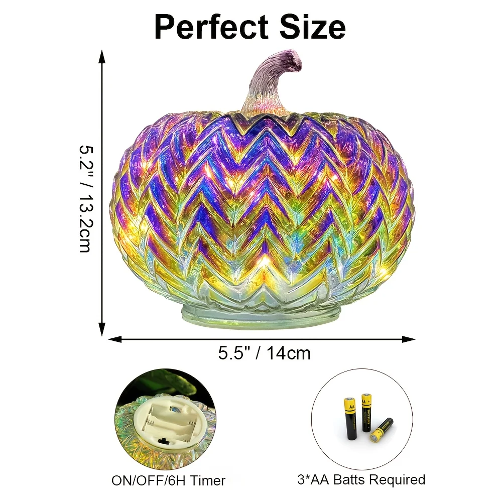 2025 فانوس اليقطين الزجاجي الفاخر لتزيين حفلات الخريف الداخلي هدية للمنزل قطعة مركزية لعيد الشكر والهالوين