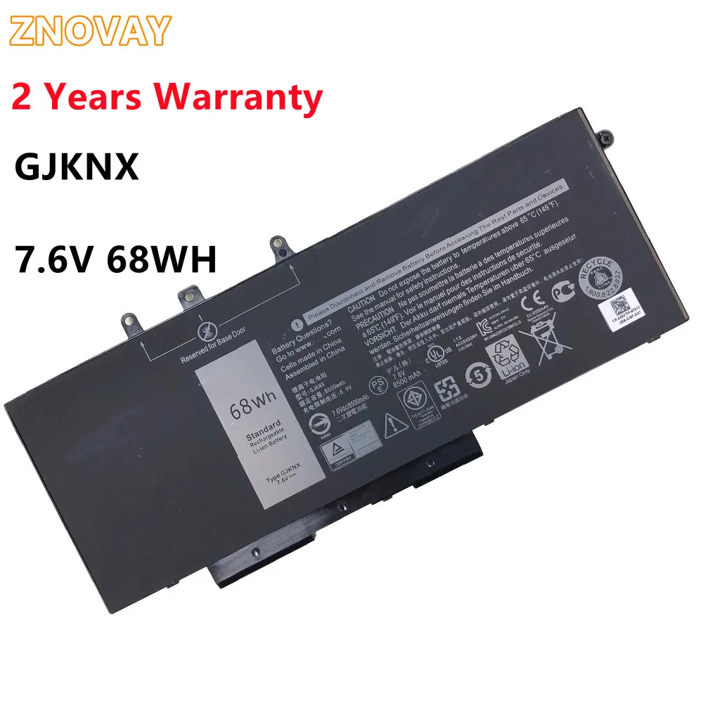 

ZNOVAY GJKNX 7.6V 68WH Laptop Battery for Dell Latitude 15 3520 E5480 5480 5580 3520 GJKNX GD1JP