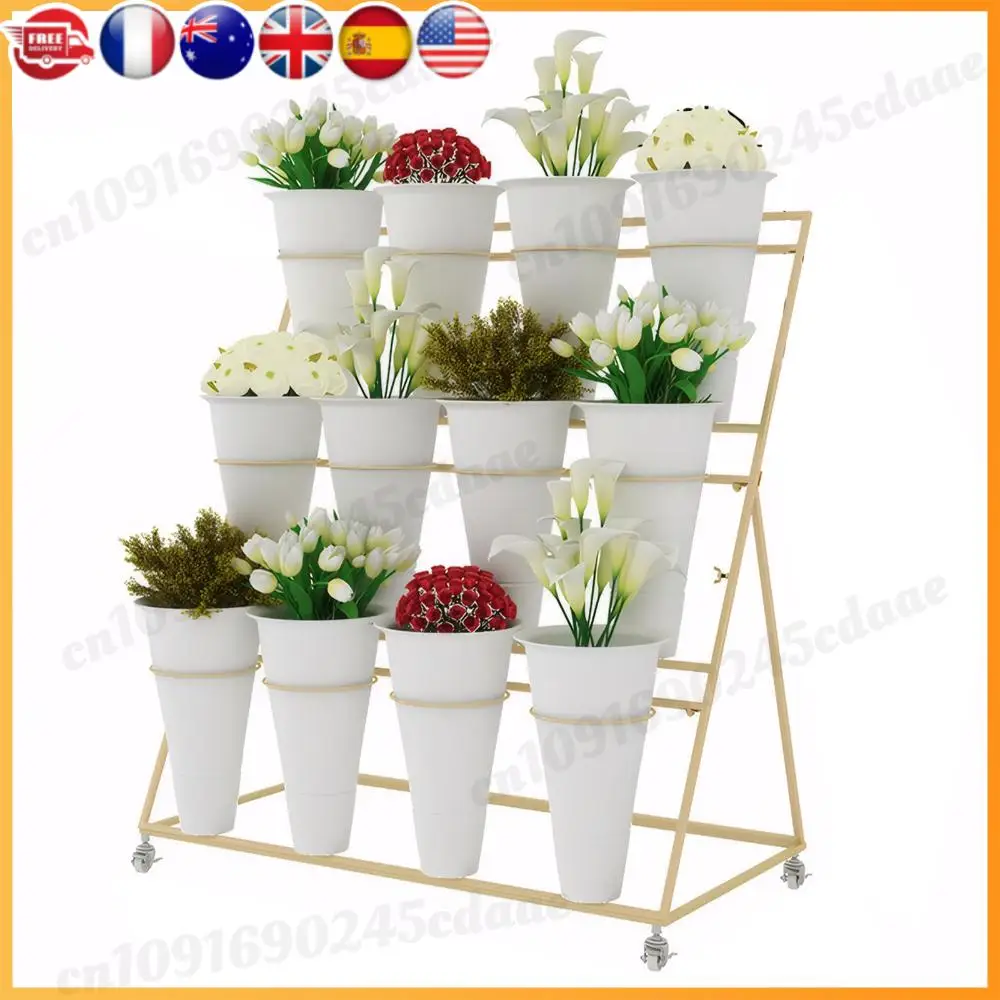 

12 PCS Flower Display Stand Buckets Large Capacity Plastic Tapered Buckets Plant Planter for Home Patio Balcony Garden