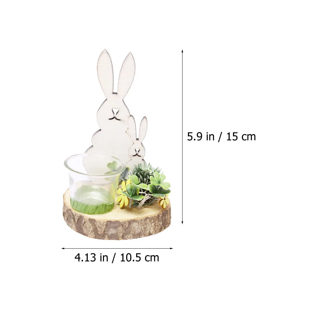 

Nordic Style Wooden Rabbit Candleholder Home Decor Wedding Banquet Adornment Exquisite Classic Easter Candlestick