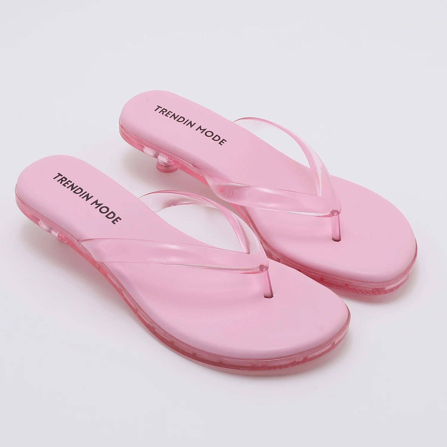 Women's Transparent Jelly Thong Sandals Low Heel Flip Flops - Stylish Summer Beach Shoes for Casual & Party Wear
