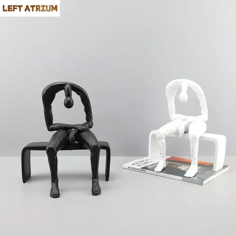 

Frustration Figure Statue Abstract Artwork Ornaments Desk Decoration Creative Hollow Character Sculpture Room Aesthetics Decor